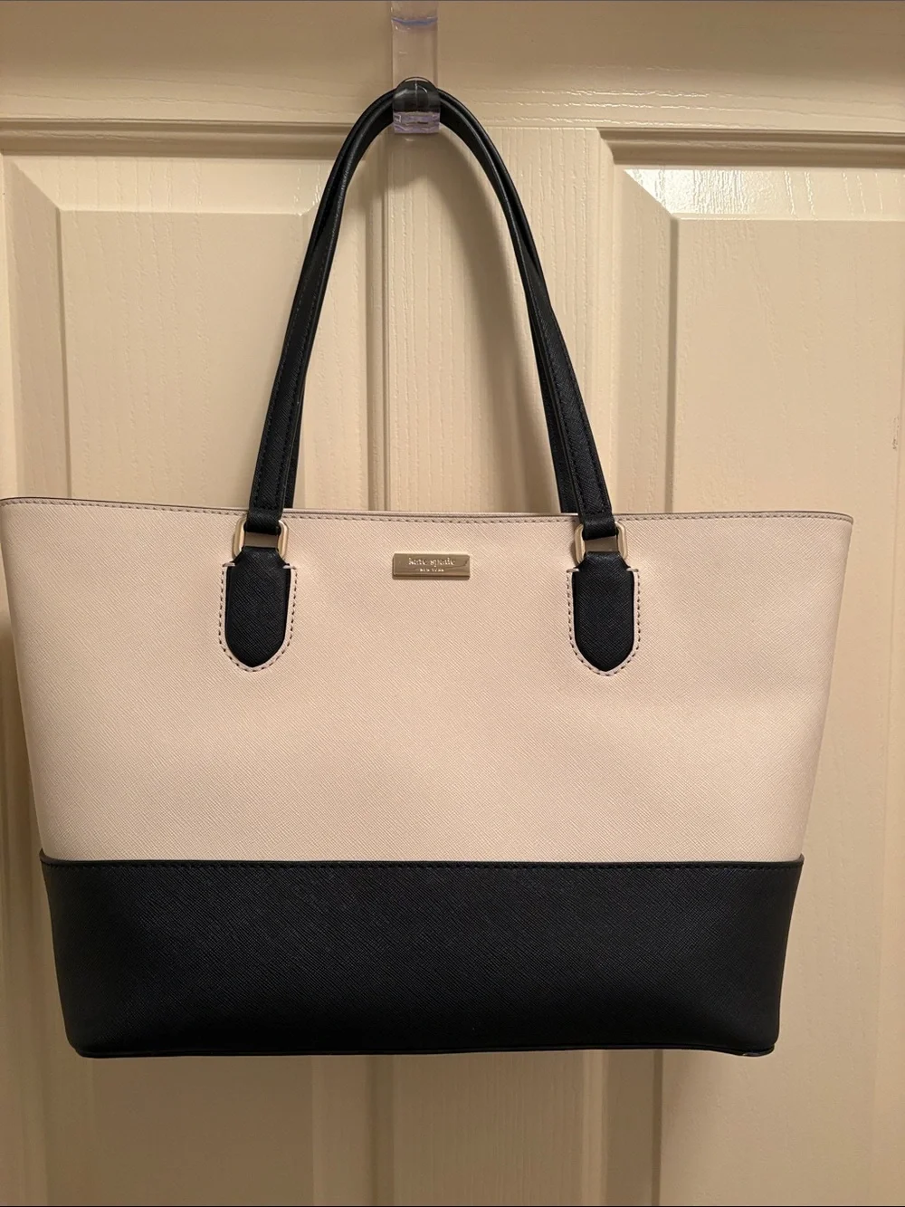 kate spade Laurel Way Medium Dally - Two-Tone Black and Tan Colorblock Tote